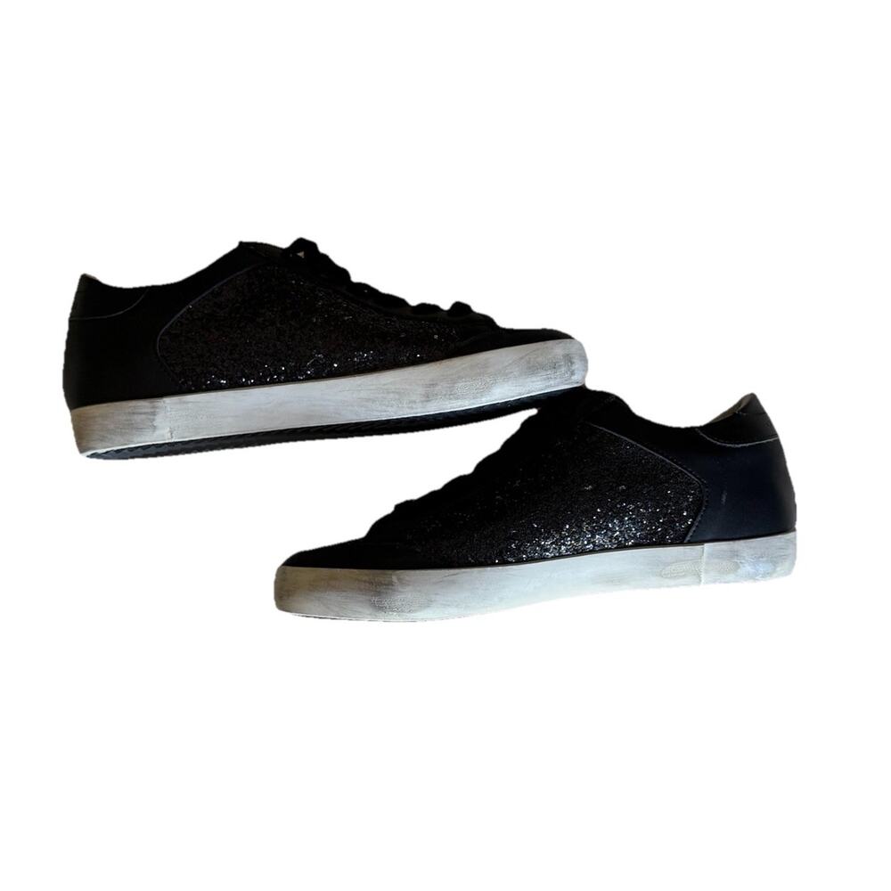 Golden Goose Super Star Sneakers Size 39 8 Black Sequin Skateboard Shoes Glitter - Picture 10 of 11